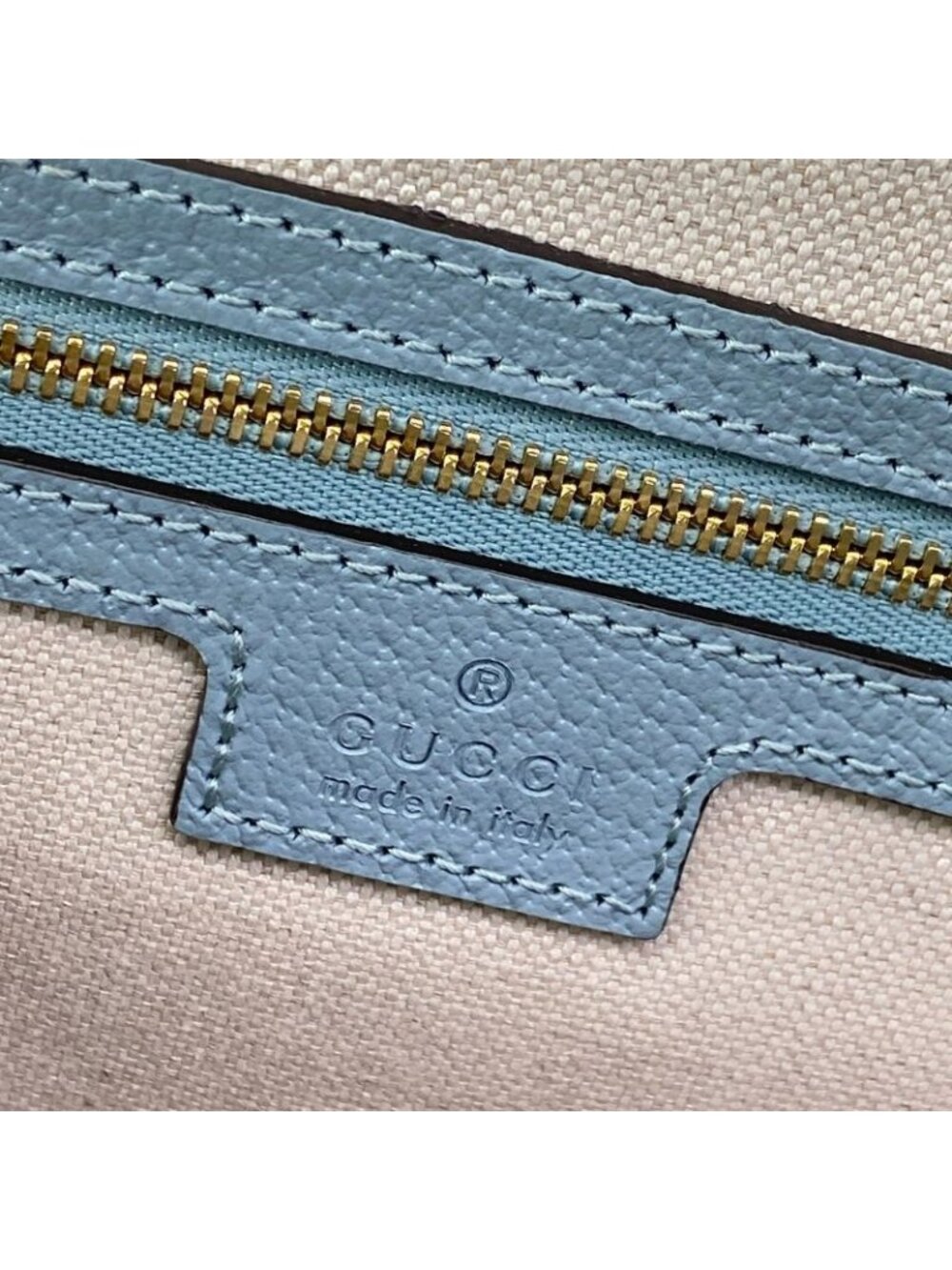 ★SOLD★ Gucci Handbag GG Supreme Ophidia Light Blue Mini Boston Leather - Picture 9 of 15